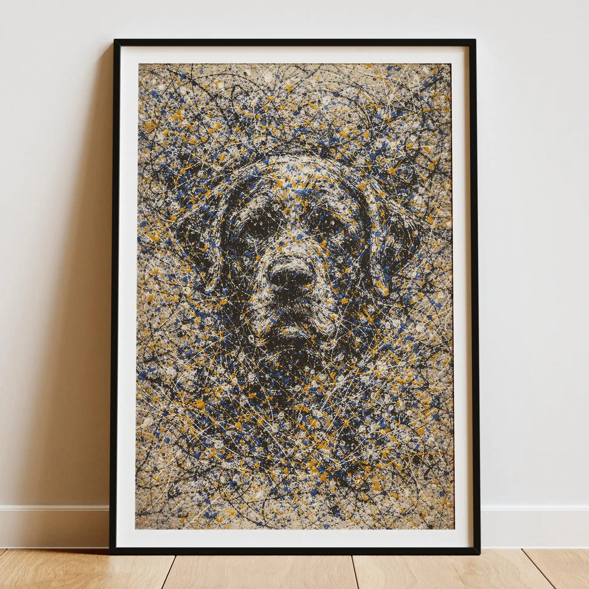 Labrador Retriever Pollock-inspired Portrait, Lab Wall Art Print