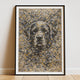 Labrador Retriever Pollock-inspired Portrait, Lab Wall Art Print