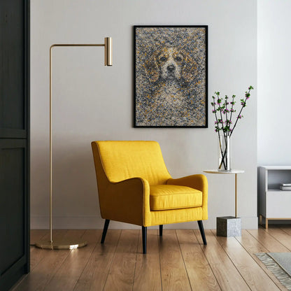 Beagle Pollock-inspired Portrait, Beagle Wall Art Print