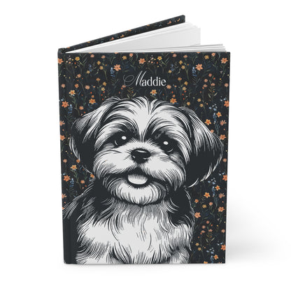 Shih Tzu Flower Hardcover Journal