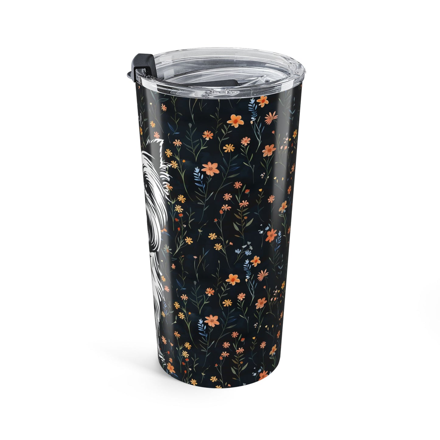Yorkshire Terrier Flowers Tumbler, 20oz