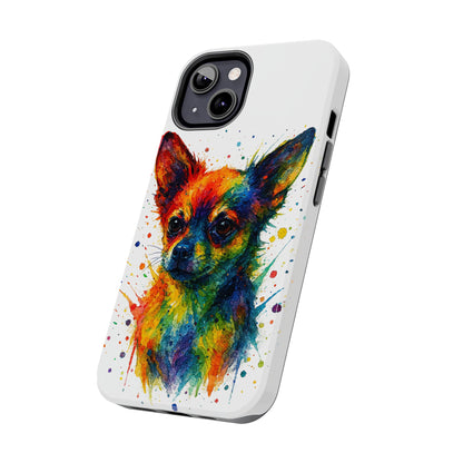 Chihuahua Portrait Splatter-Style Abstract Cell Phone Case