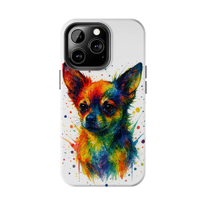 Chihuahua Portrait Splatter-Style Abstract Cell Phone Case