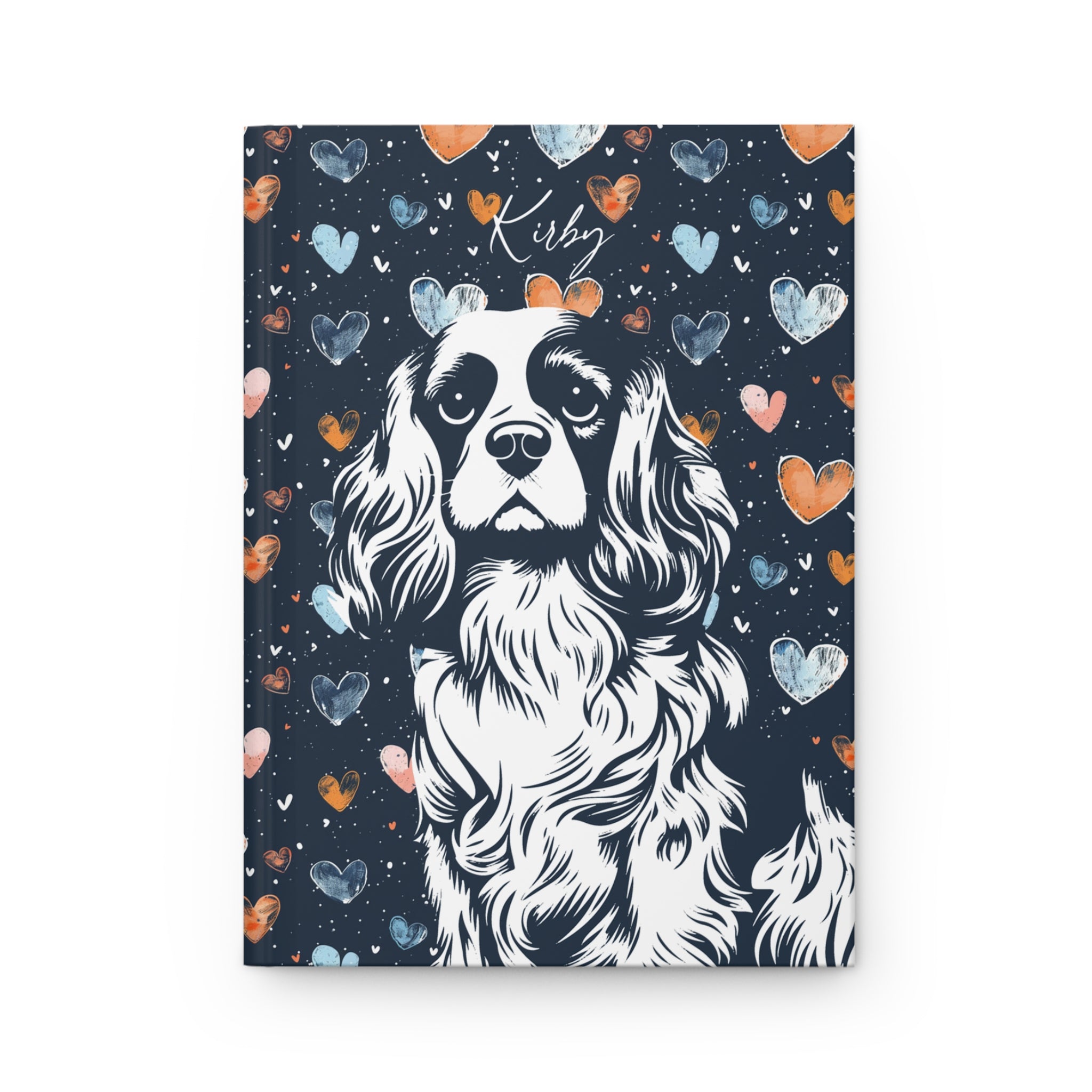 Cavalier King Charles Spaniel Hearts Hardcover Journal