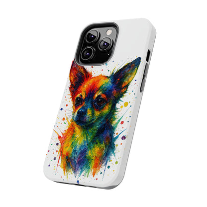 Chihuahua Portrait Splatter-Style Abstract Cell Phone Case