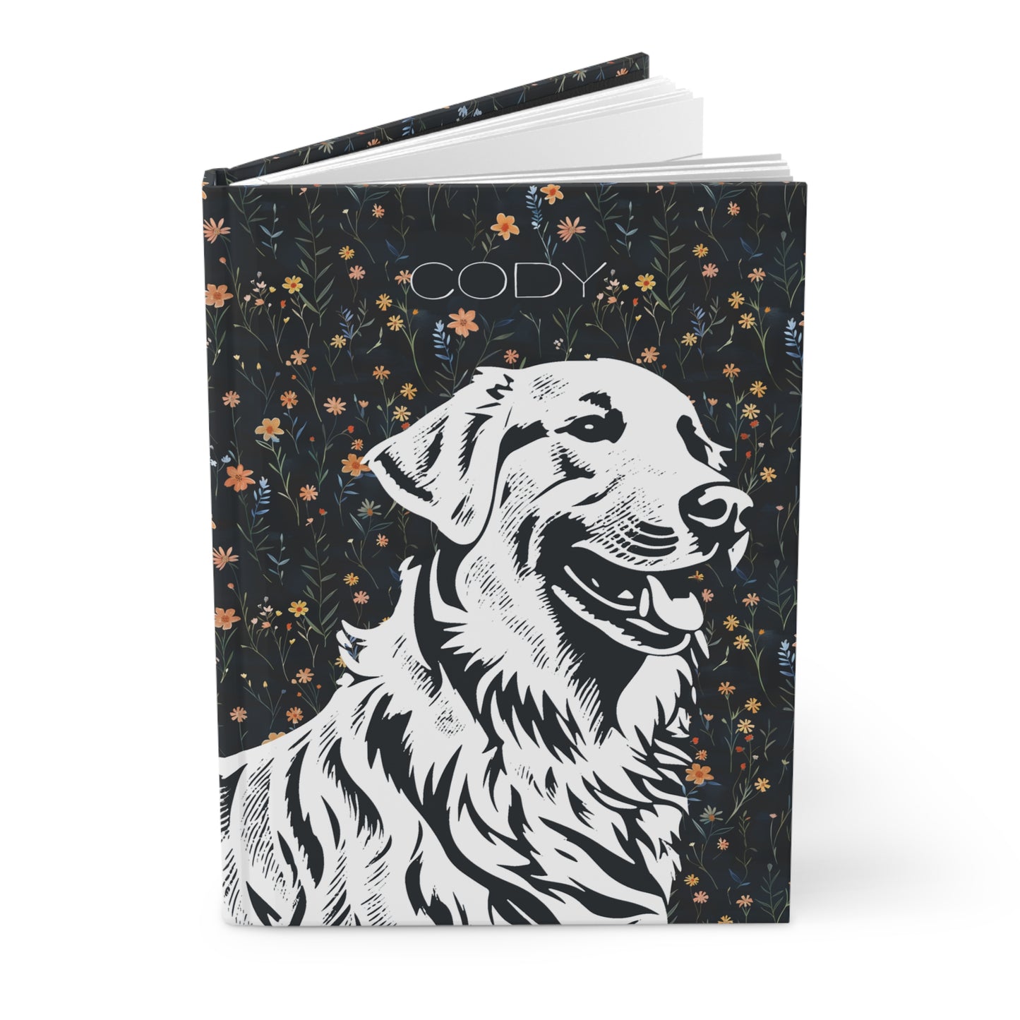 Golden Retriever Floral Hardcover Journal