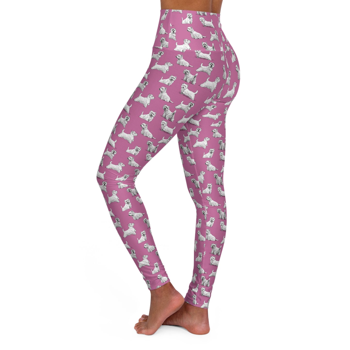 Westie High Waisted (Pink) Yoga Leggings