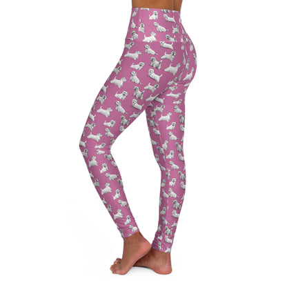 Westie High Waisted (Pink) Yoga Leggings