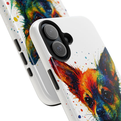 Chihuahua Portrait Splatter-Style Abstract Cell Phone Case