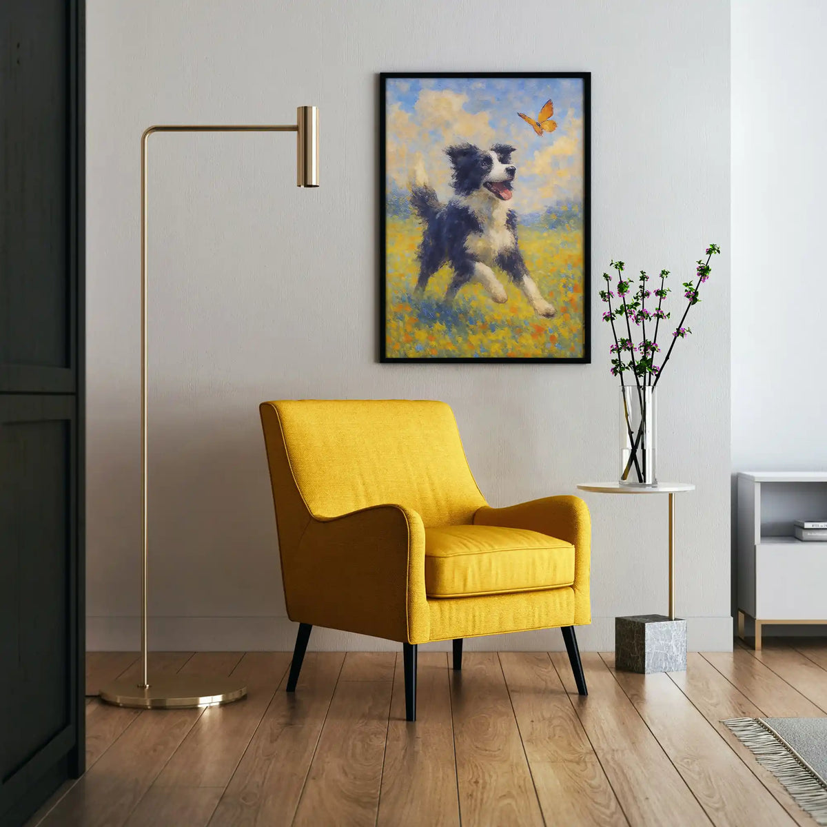 Border Collie Impressionist Portrait, Collie Wall Art Print