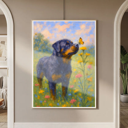 Rottweiler Impressionist Portrait, Rotty Wall Art Print