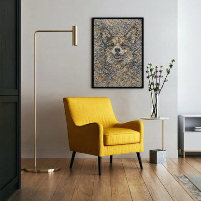 Corgi Pollock-Inspired Portrait, Wall Art Print
