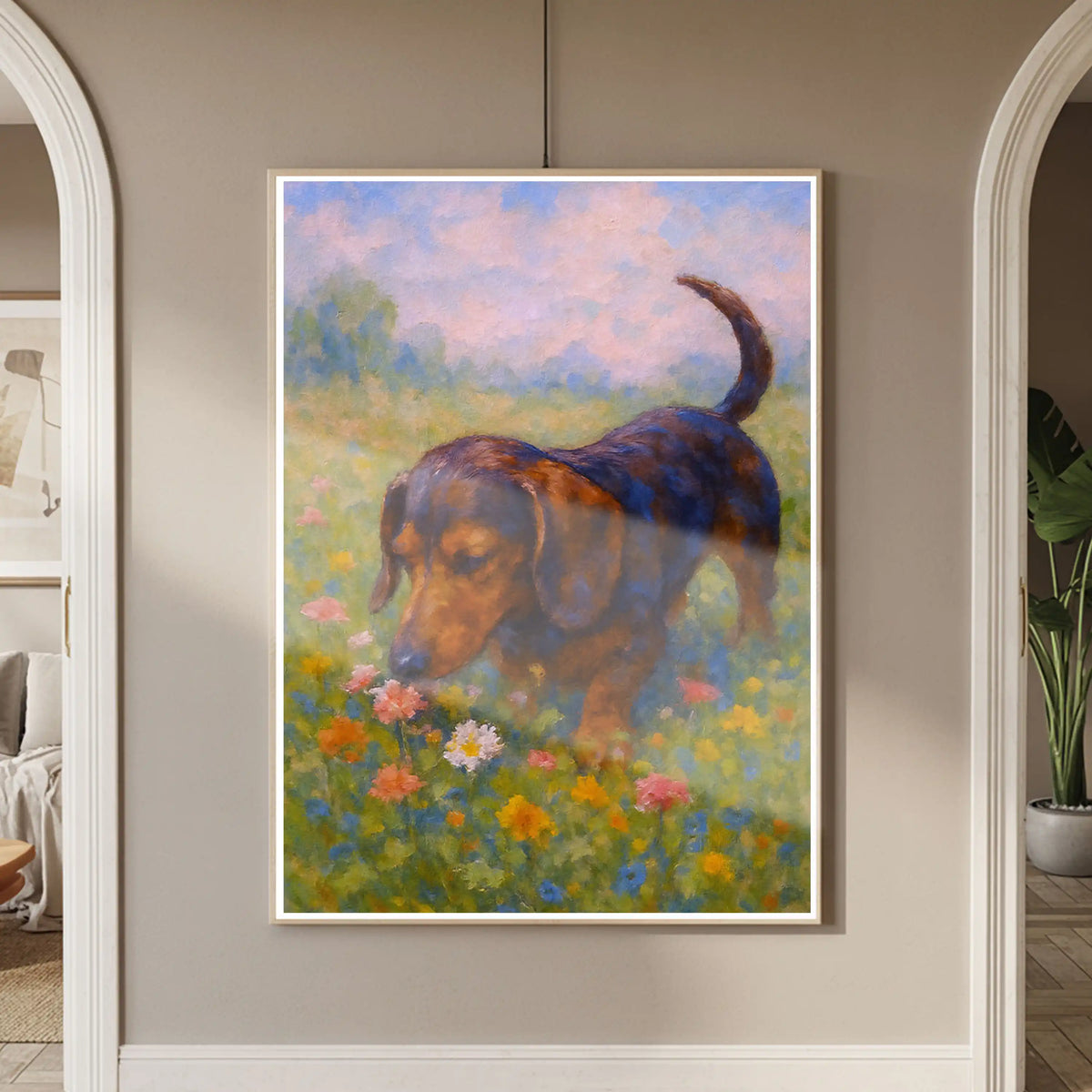 Dachshund Impressionist Portrait, Doxie Wall Art Print