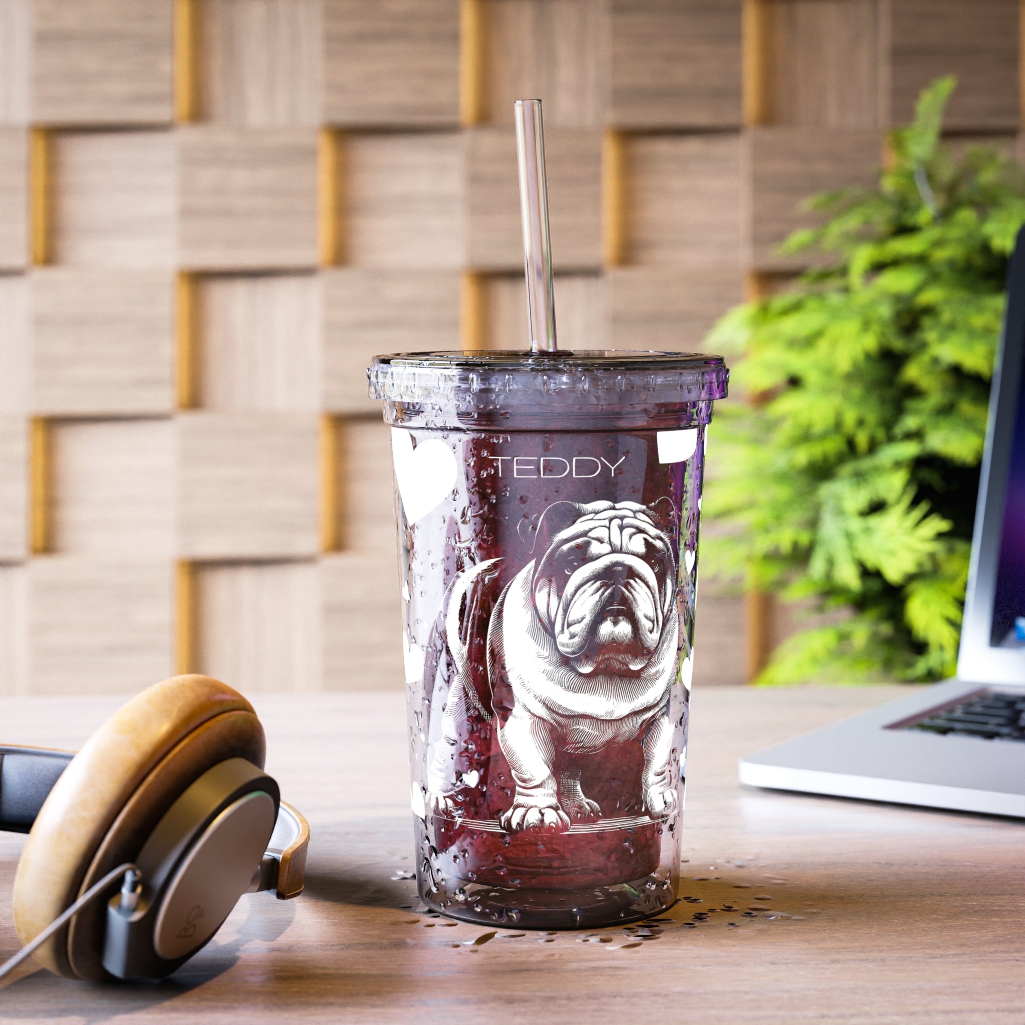 Bulldog Heart Suave Acrylic Cup