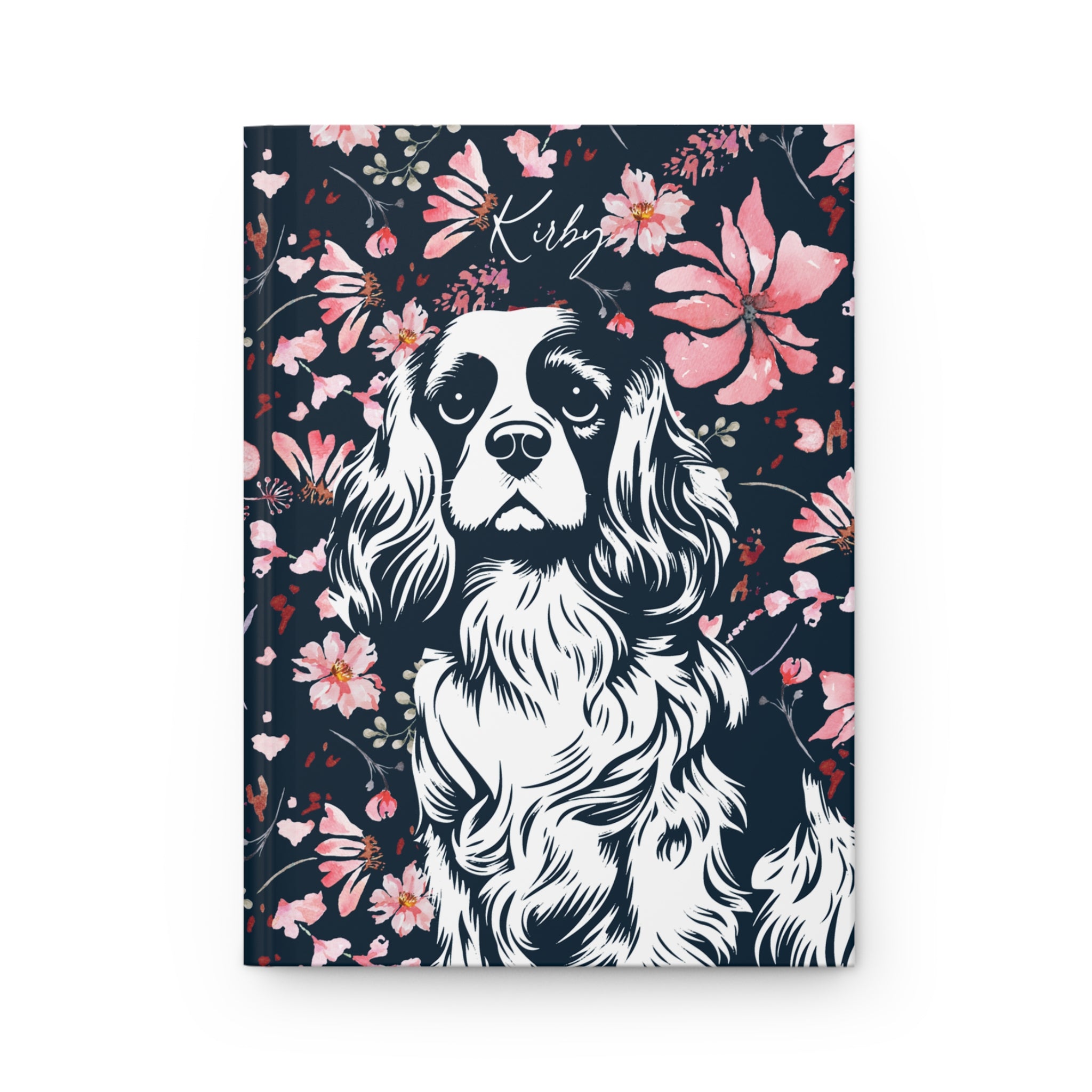 Cavalier King Charles Spaniel Flowers Hardcover Journal