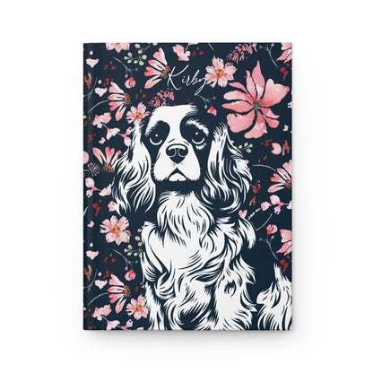 Cavalier King Charles Spaniel Flowers Hardcover Journal