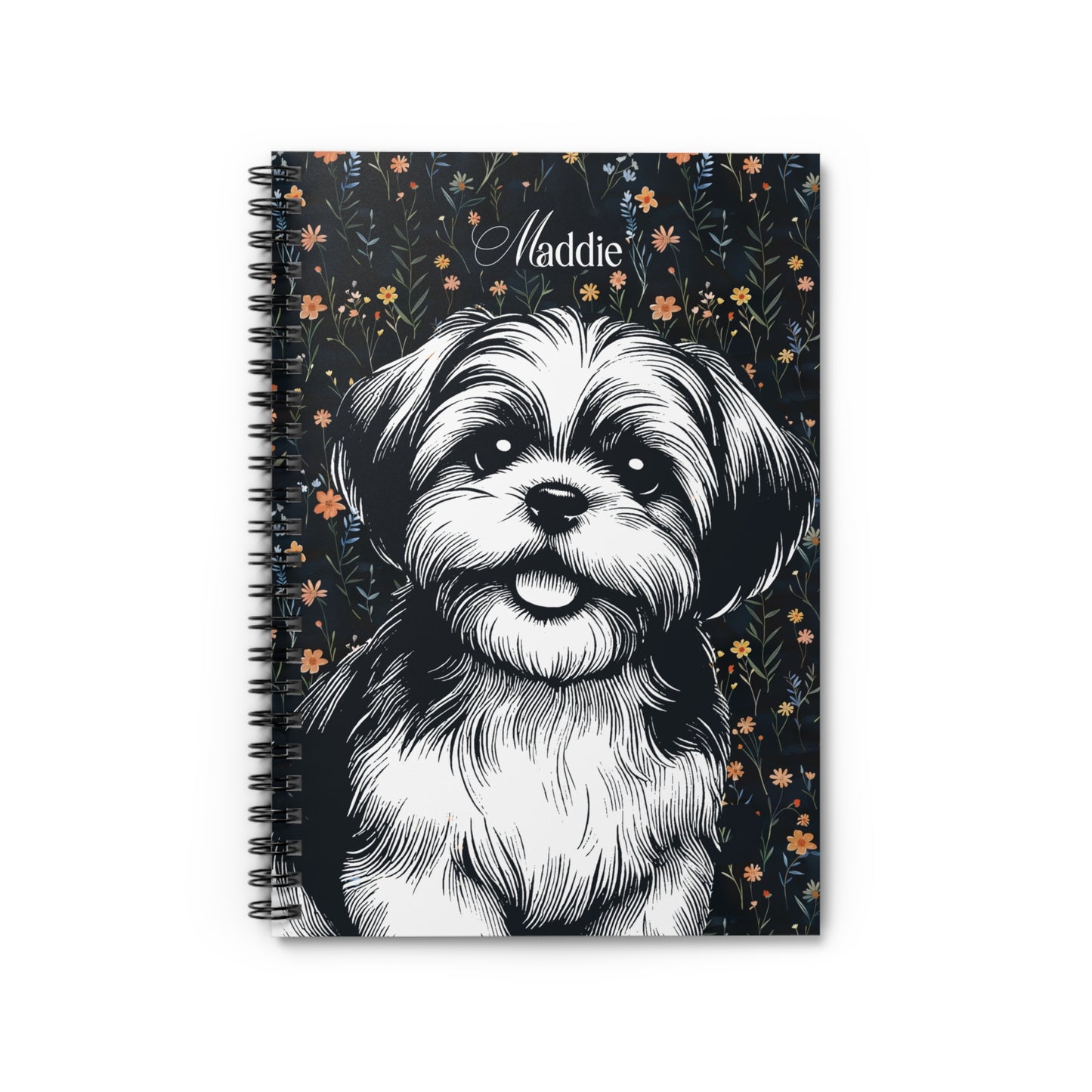 Shih Tzu Flower Spiral Notebook