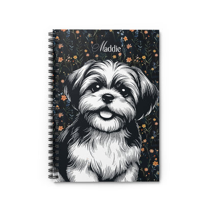 Shih Tzu Flower Spiral Notebook