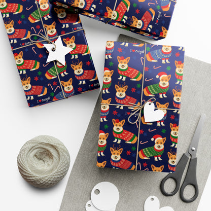 I Love Corgi Christmas Sweater Gift Wrap Papers