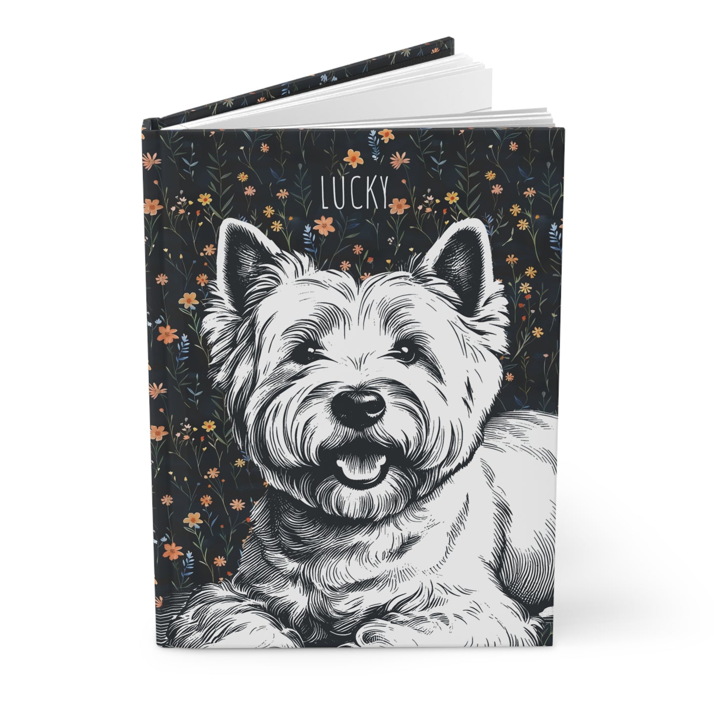 Westie Floral Hardcover Journal