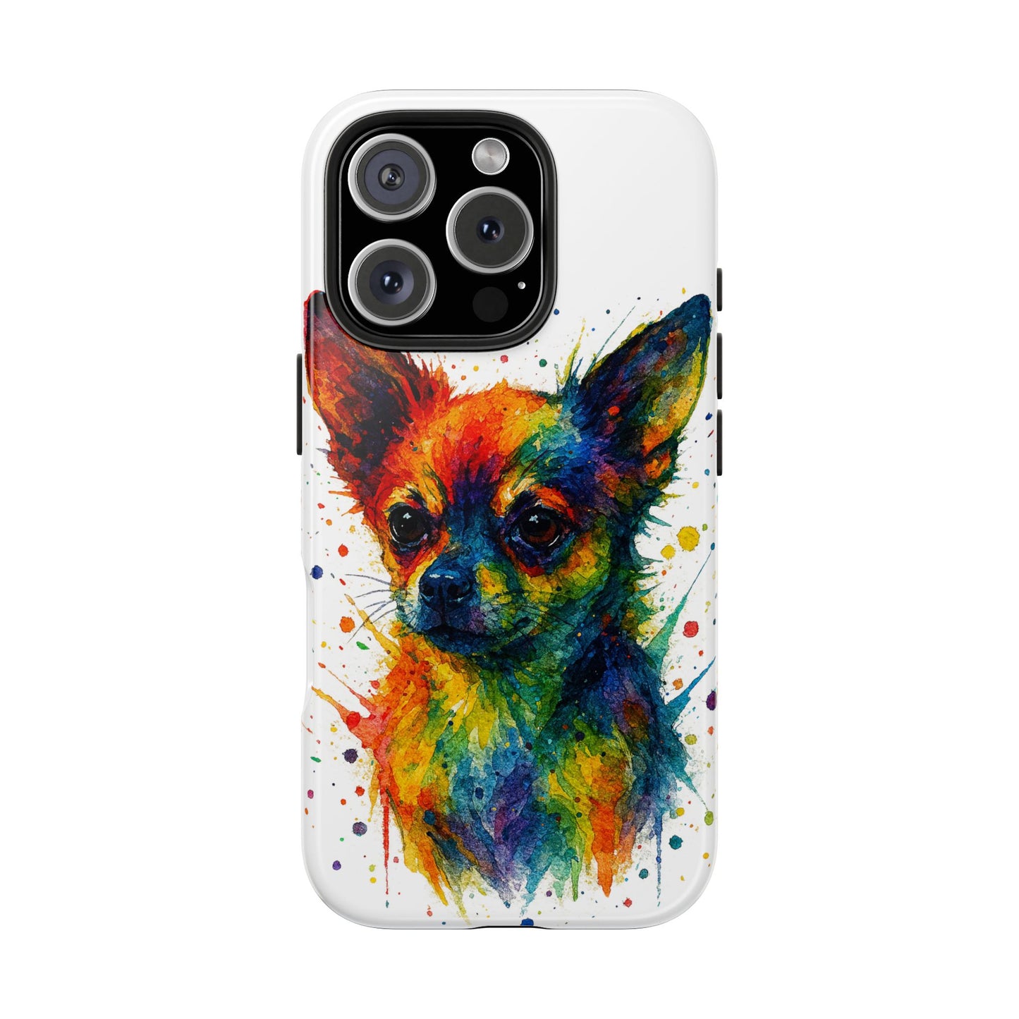 Chihuahua Portrait Splatter-Style Abstract Cell Phone Case