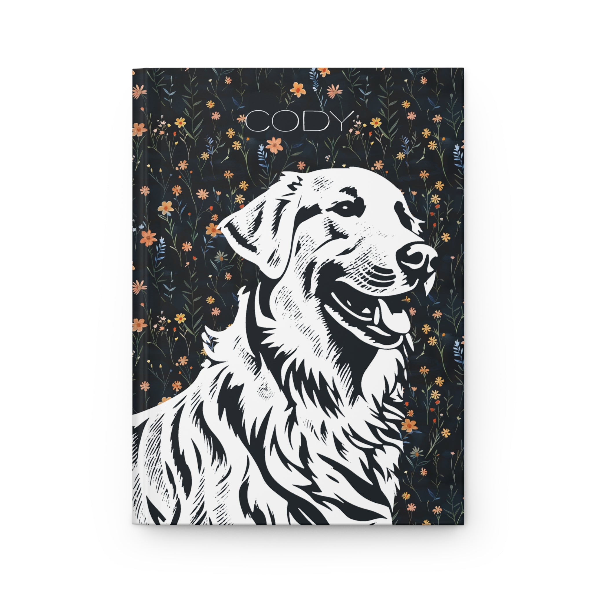 Golden Retriever Floral Hardcover Journal