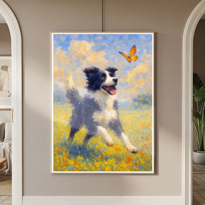 Border Collie Impressionist Portrait, Collie Wall Art Print