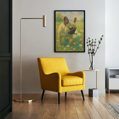 French Bulldog Impressionist-Inspired Portrait, Wall Art Print
