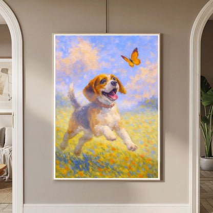 Beagle Impressionist Portrait, Beagle Wall Art Print