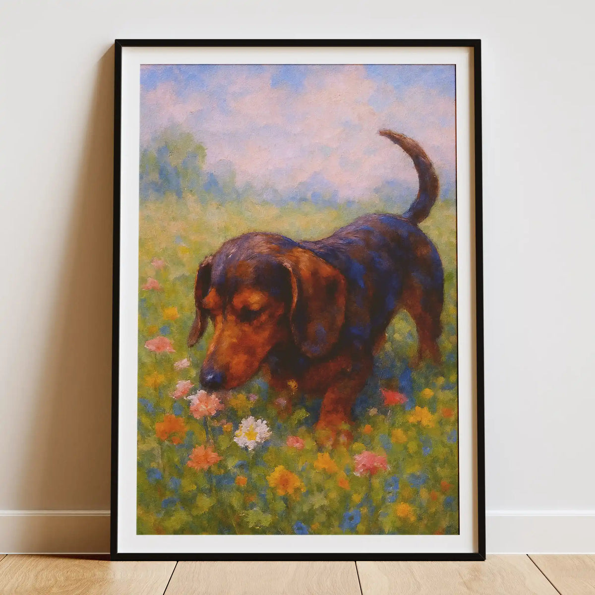Dachshund Impressionist Portrait, Doxie Wall Art Print