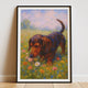 Dachshund Impressionist Portrait, Doxie Wall Art Print