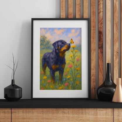 Rottweiler Impressionist Portrait, Rotty Wall Art Print