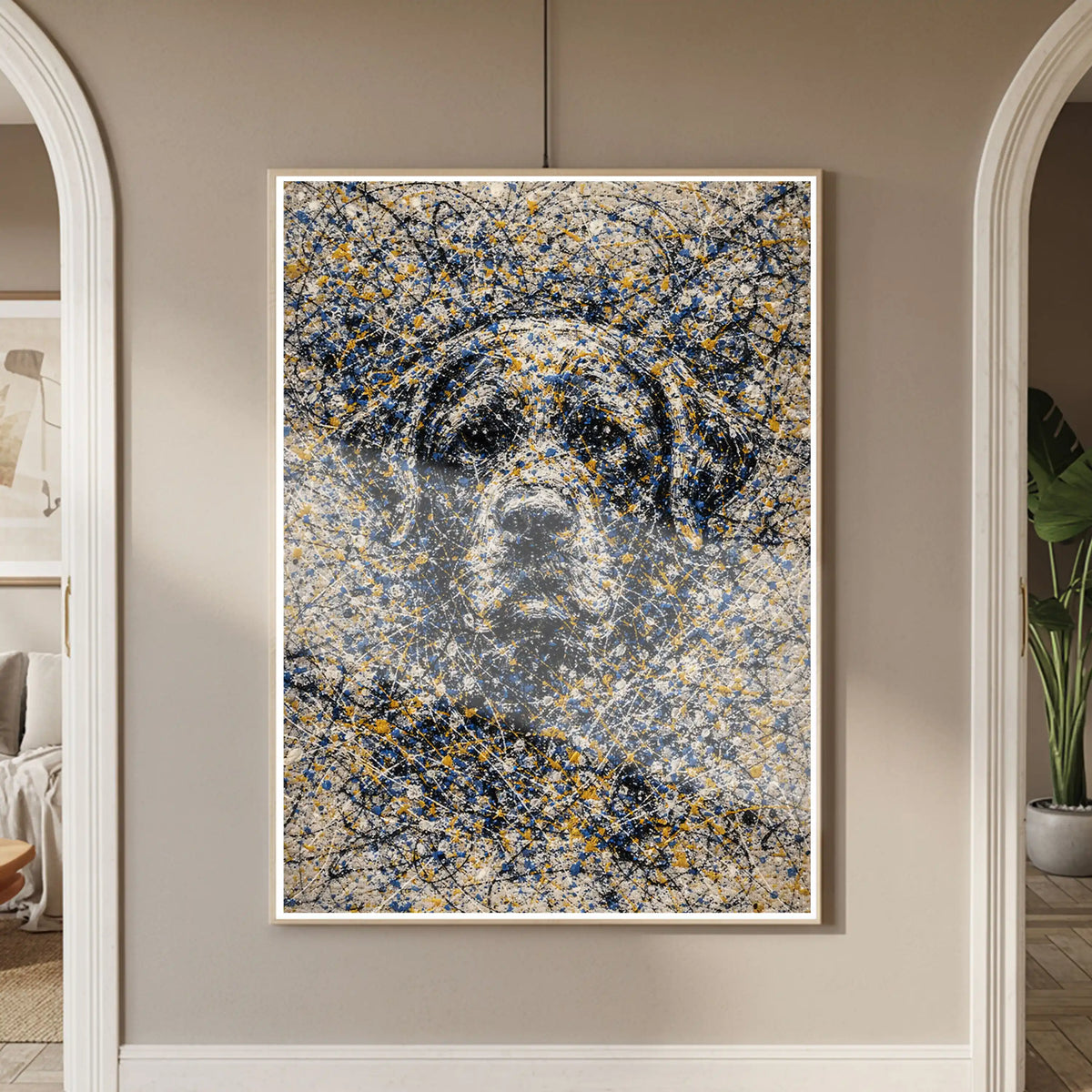 Labrador Retriever Pollock-inspired Portrait, Lab Wall Art Print
