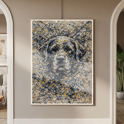 Labrador Retriever Pollock-inspired Portrait, Lab Wall Art Print