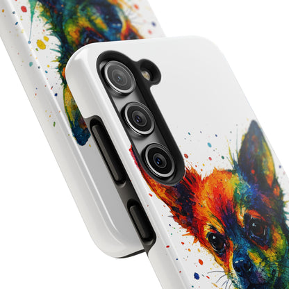 Chihuahua Portrait Splatter-Style Abstract Cell Phone Case