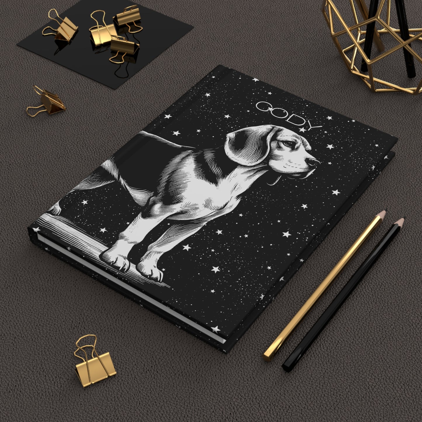 Beagle Night Starry Sky Hardcover Journal
