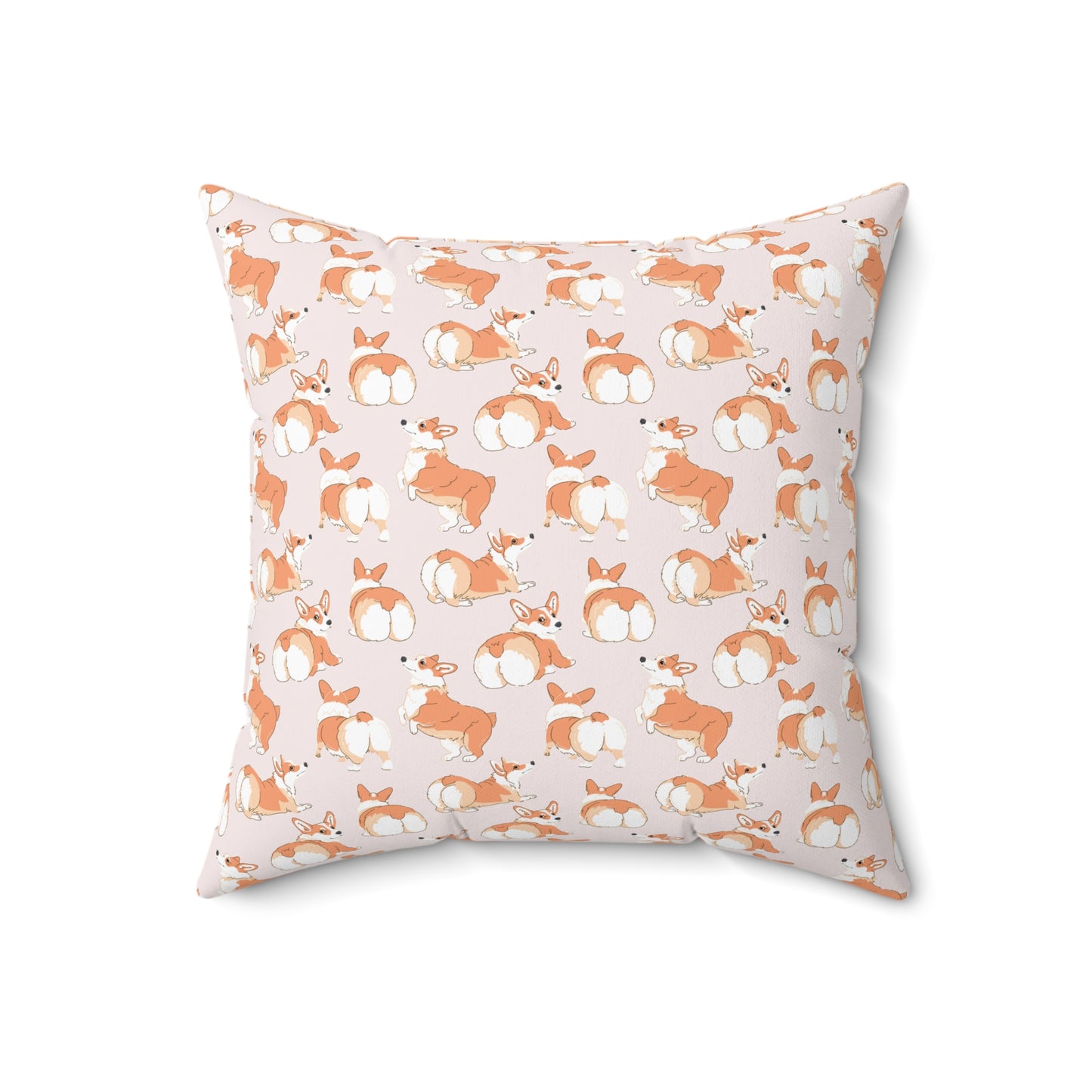 Corgi 'Talk To The Fluff' Spun Polyester Square Pillow