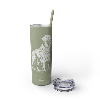 Golden Retriever Skinny Tumbler with Straw, 20oz