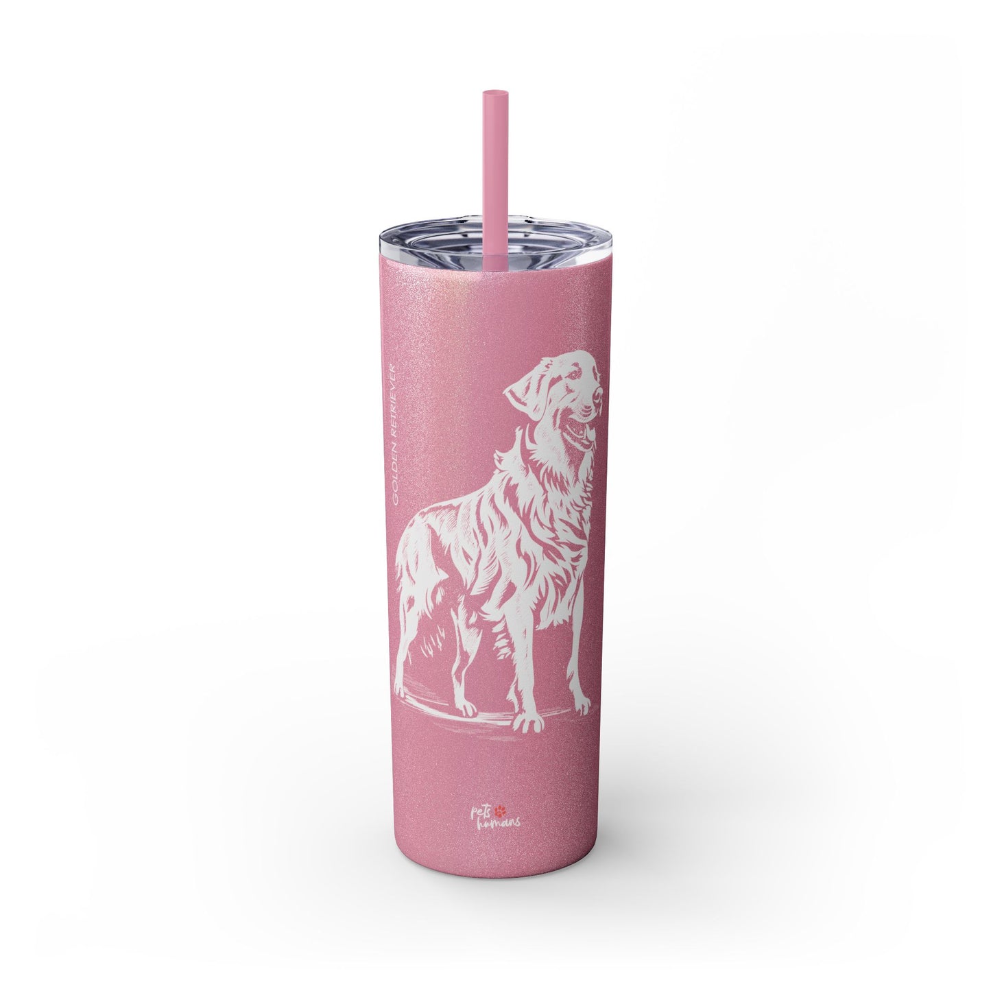 Golden Retriever Skinny Tumbler with Straw, 20oz