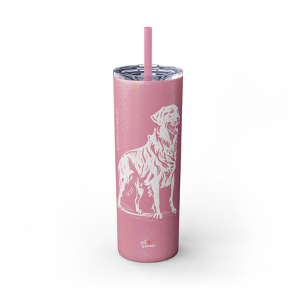 Golden Retriever Skinny Tumbler with Straw, 20oz