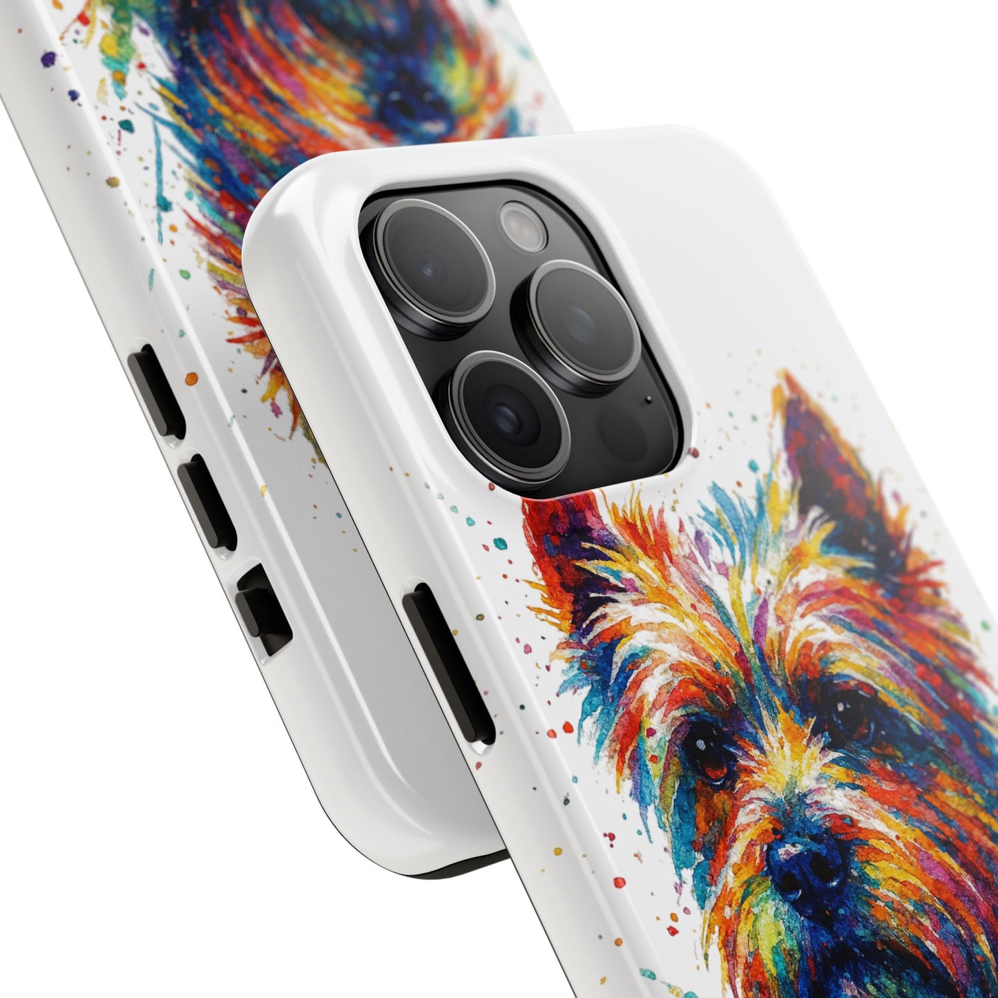 Westie Portrait Splatter-Style Abstract Cell Phone Case