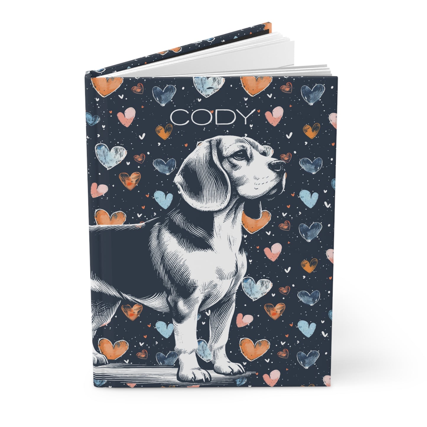Beagle Hearts Hardcover Journal