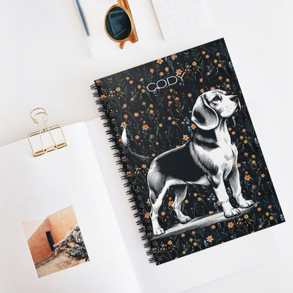 Beagle Floral Spiral Notebook