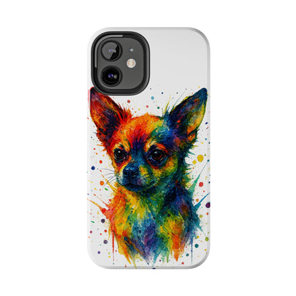 Chihuahua Portrait Splatter-Style Abstract Cell Phone Case