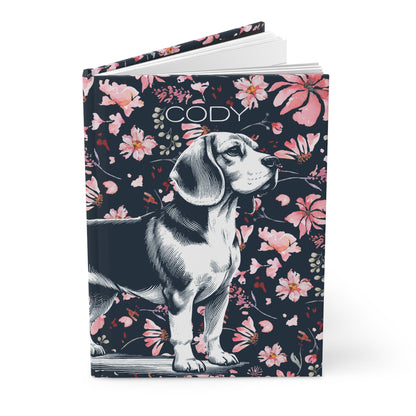 Beagle Flowers Hardcover Journal