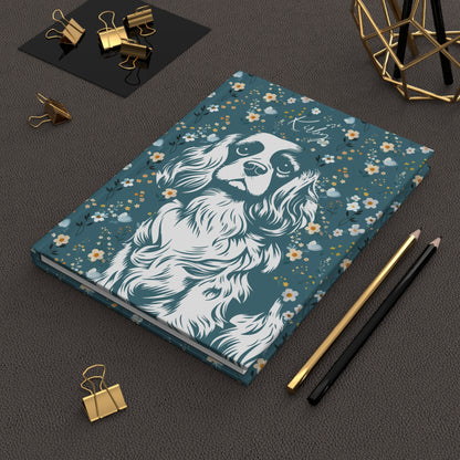 Cavalier King Charles Spaniel Flowers Hardcover Journal