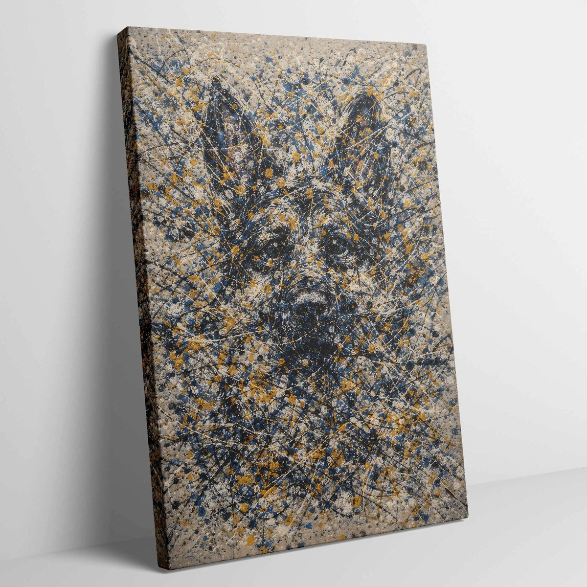 German Shepherd Pollock-inspired Portrait, GSD Wall Art Print