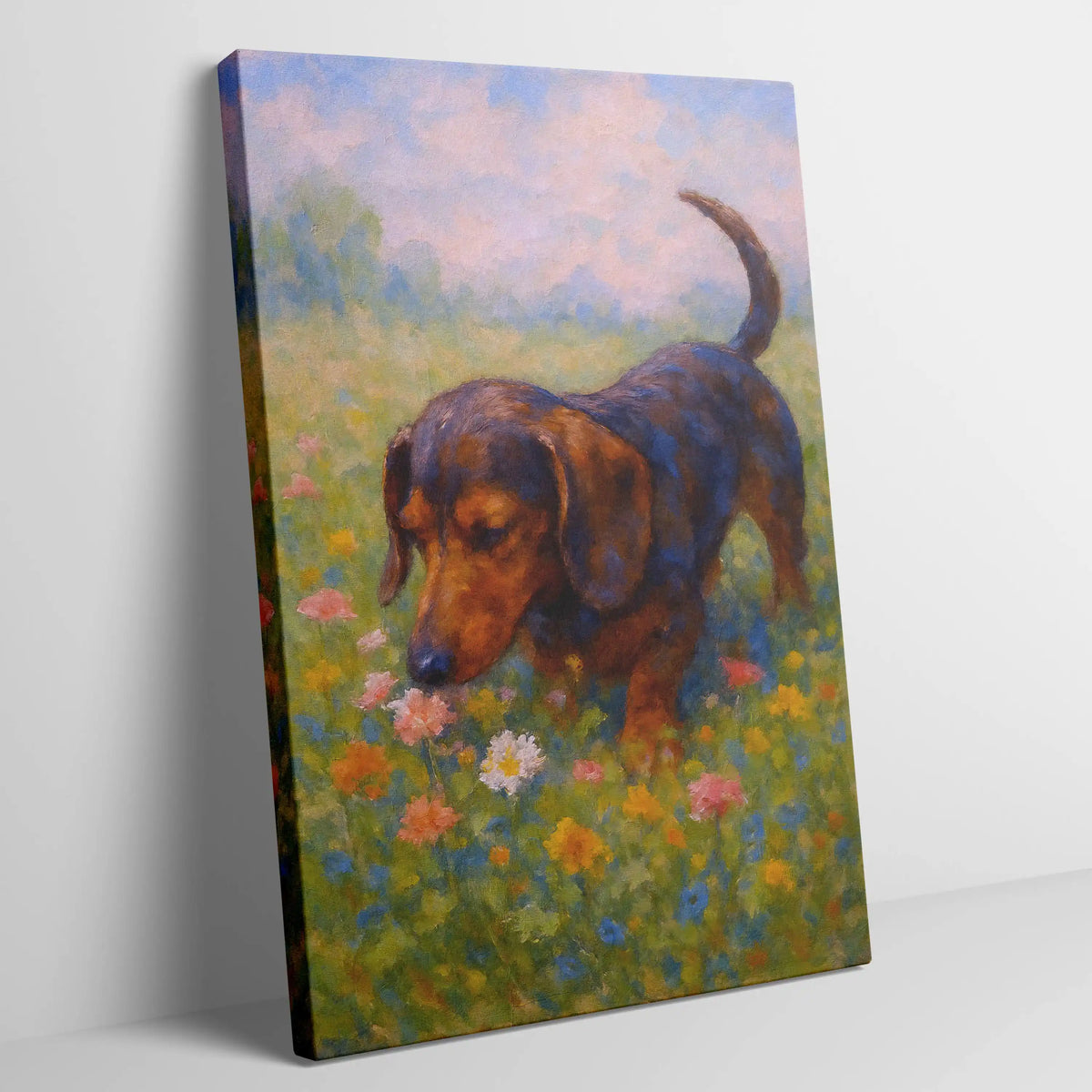 Dachshund Impressionist Portrait, Doxie Wall Art Print