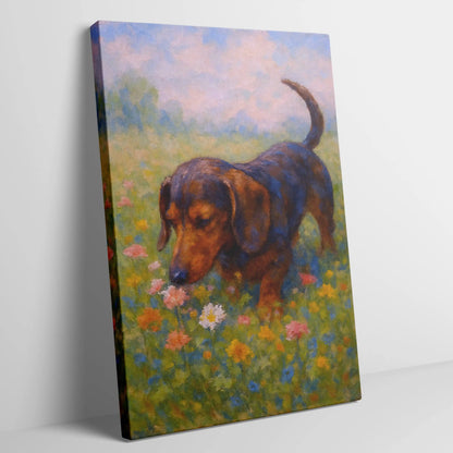 Dachshund Impressionist Portrait, Doxie Wall Art Print