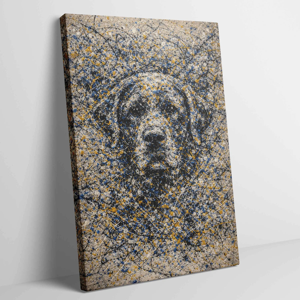 Labrador Retriever Pollock-inspired Portrait, Lab Wall Art Print
